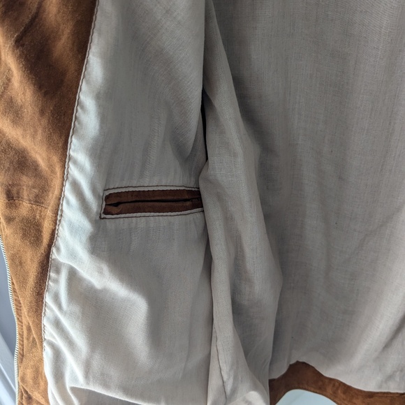 Cognac suede leather jacket Grand Frank "Marloes" M - Picture 4 of 8